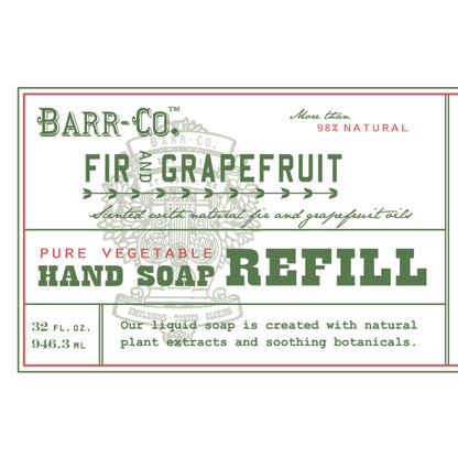 BARR-CO Hand Soap Refill – Natural Moisturizing Liquid Soap, Citrus & Balsam, 32 fl oz