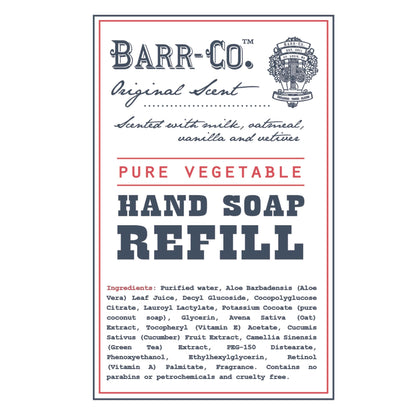 BARR-CO Liquid Soap Refill – Oat, Vanilla & Vetiver – Vegan, Moisturizing 32oz