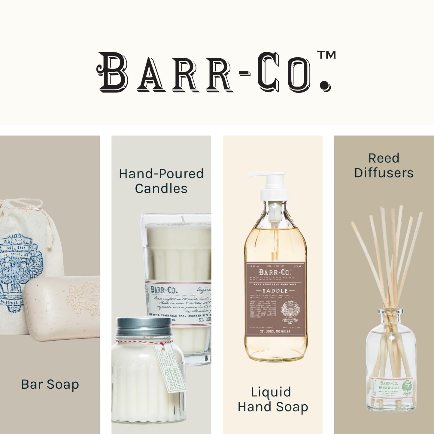 BARR-CO Original Scent Oatmeal Saddle Bar Soap — Triple-Milled, Oatmeal, Vanilla & Vetiver, Shea Moisturizing, 10.5 oz