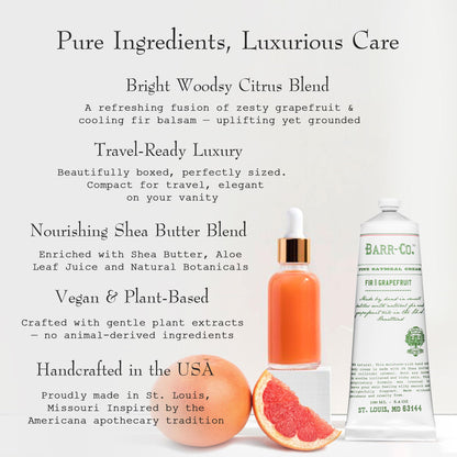 BARR-CO Fir & Grapefruit Hand & Body Cream – Woody Citrus Scent, 3.4 oz