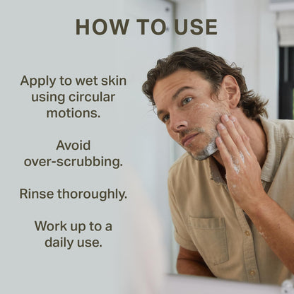 Barrel & Oak Exfoliating All-In-One Face & Body Scrub for Men | Walnut Shell & White Birch, Vegan Beard & Face Exfoliator, Bourbon Cedar, 6.5 fl oz