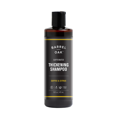 Barrel & Oak Coffee & Citrus Caffeinated Hair Thickening Shampoo for Men | Vegan, Made in USA