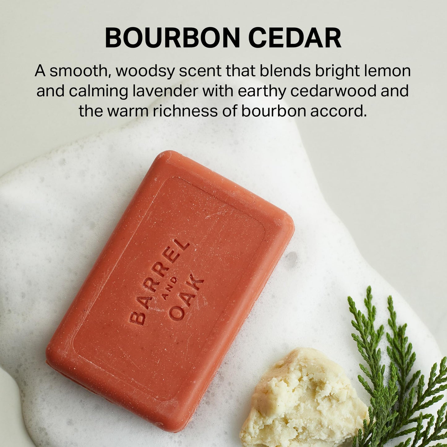 Barrel & Oak Exfoliating Bar Soap for Men – Bourbon Cedar, Kaolin Clay & Red Clay