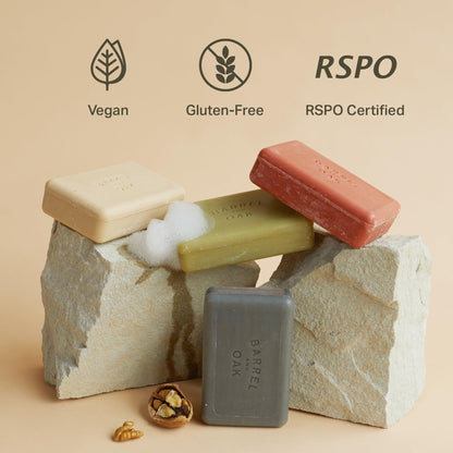 Barrel & Oak Exfoliating Bar Soap for Men – Bourbon Cedar, Kaolin Clay & Red Clay