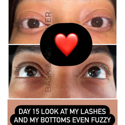 Bask & Lather Lash Serum with Castor & Jojoba Oil – Thicker, Fuller Lashes & Brows • 3 Month Supply
