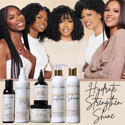 BASK & LATHER Strengthen Hair Shampoo – All-Natural, pH-Balanced, Sulfate-Free (8 oz)
