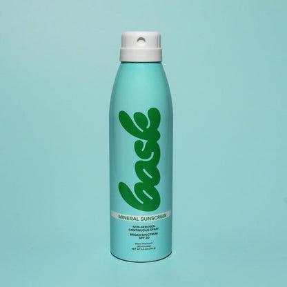 Bask Suncare SPF 30 Mineral Sunscreen Spray – Fragrance Free, Reef Safe, Lightweight