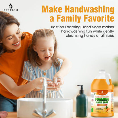 Bastion Mandarin Orange Foaming Hand Soap — 1 Gallon Refill, USA Made