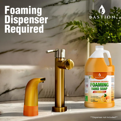 Bastion Mandarin Orange Foaming Hand Soap — 1 Gallon Refill, USA Made