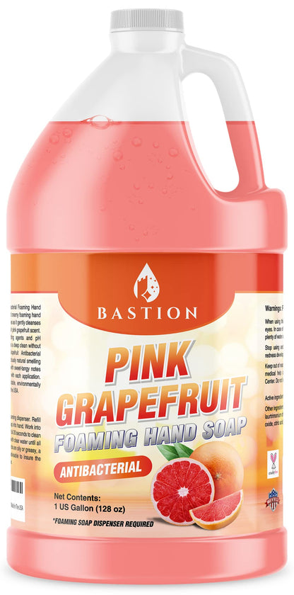 Bastion Pink Grapefruit Foaming Antibacterial Hand Soap Refill - 1 Gallon, USA Made