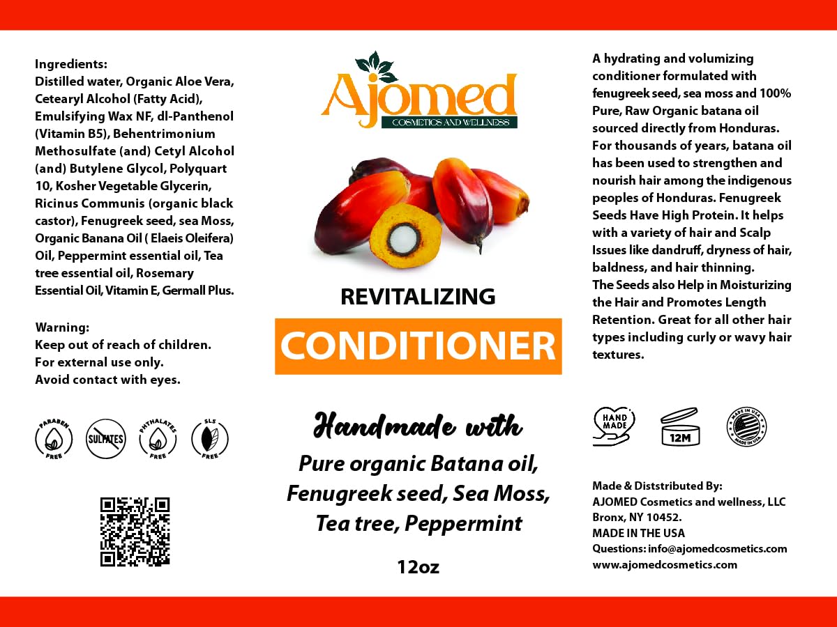 Handmade Batana Oil Shampoo with Sea Moss, Fenugreek & Rosemary | Sulfate-Free & Paraben-Free