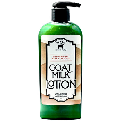 Bates Family Farm Goat Milk Lotion with Peppermint – 8 oz Shea Butter & Essential Oils