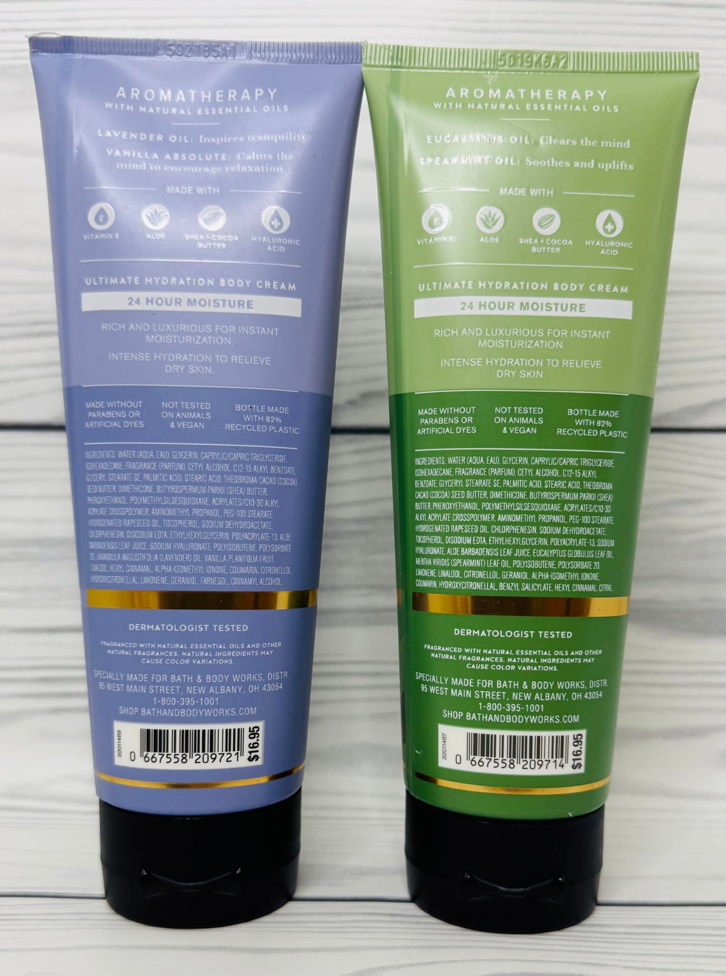 Bath & Body Works Aromatherapy Eucalyptus Spearmint & Lavender Vanilla Ultimate Hydration Body Cream — 8 oz Pack of 2