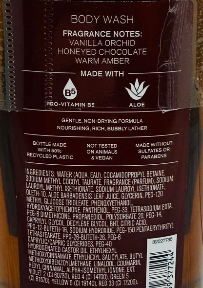 Bath & Body Works Chocolate Amber Body Wash Gel 10 Ounce – 3-in-1 Hair, Face & Body Wash