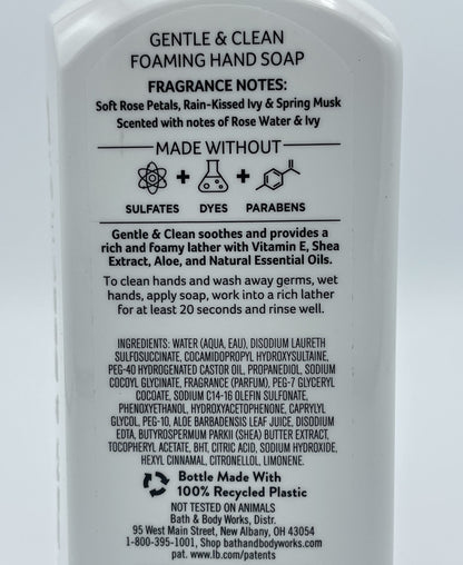 Bath & Body Works Gentle & Clean Foaming Hand Soap – Rose Water & Ivy, 2-Pack (8.75 fl oz each)
