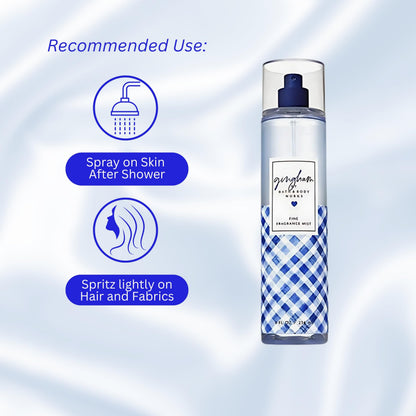 Bath & Body Works Gingham Fine Fragrance Body Spray Mist – 8 oz