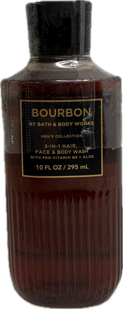 Bath & Body Works Men's Bourbon 3-in-1 Hair, Face & Body Wash – 10 oz