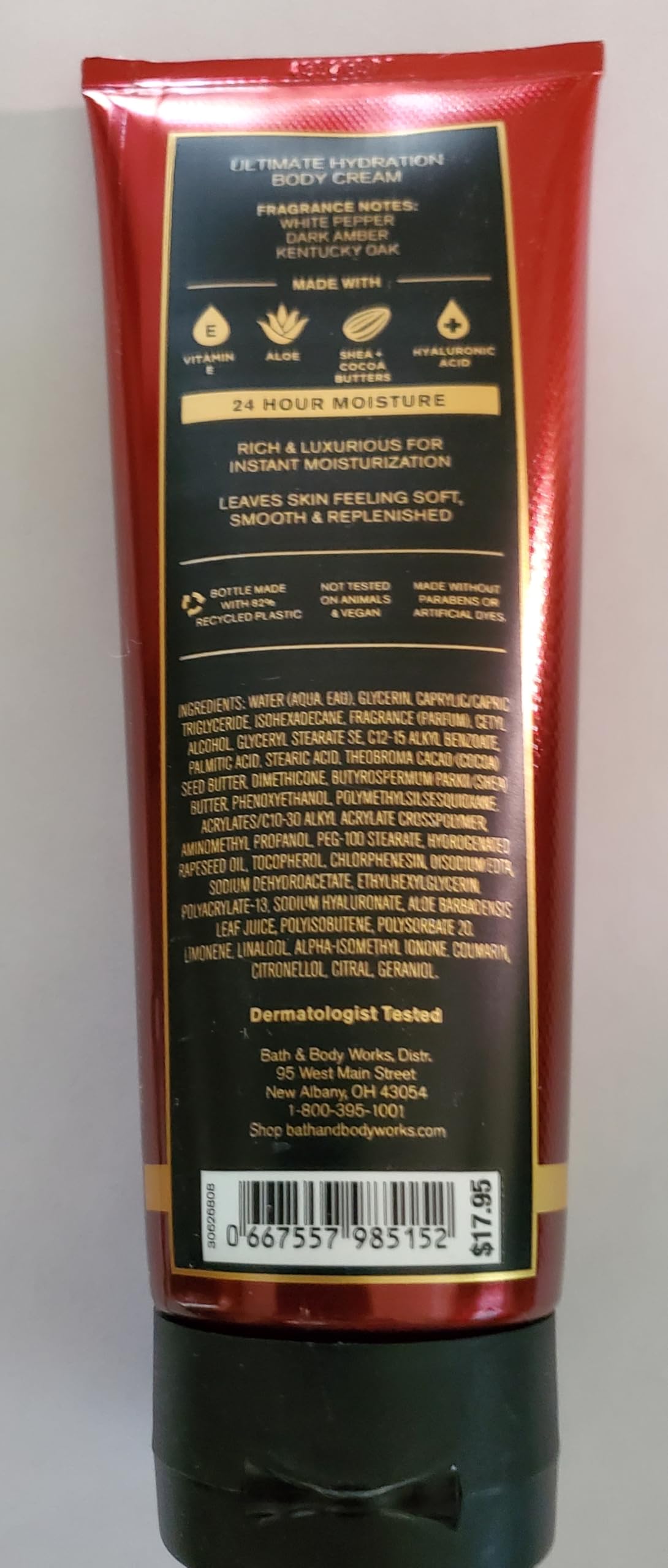 Bath & Body Works Men's Bourbon Ultimate Hydration Body Cream 8oz – 2-Pack
