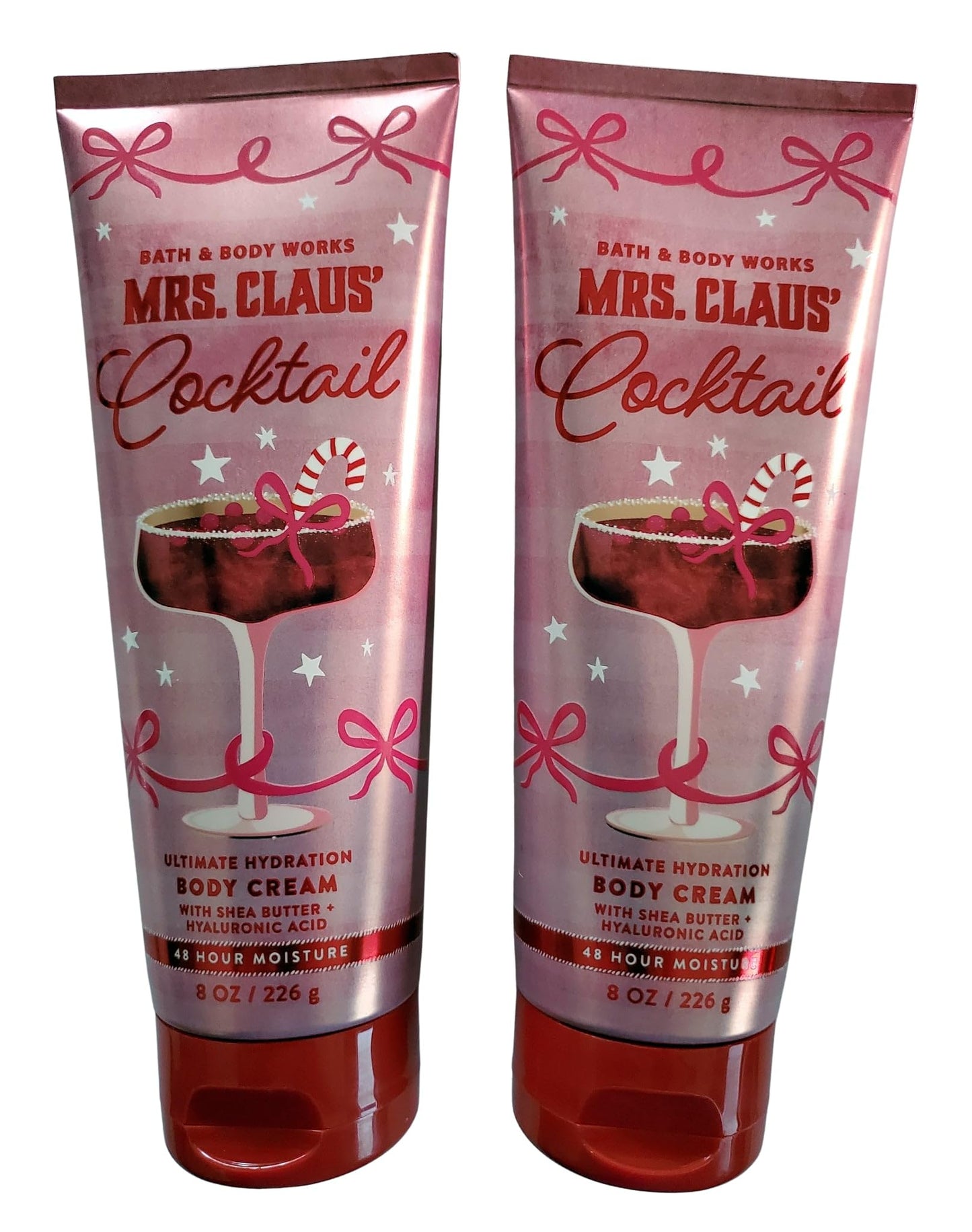 Bath & Body Works Mrs Claus Ultimate Hydration Body Cream – 2-Pack, 8 oz Each (Hyaluronic Acid)