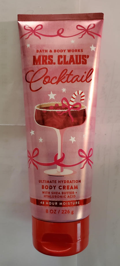 Bath & Body Works Mrs Claus Ultimate Hydration Body Cream – 2-Pack, 8 oz Each (Hyaluronic Acid)