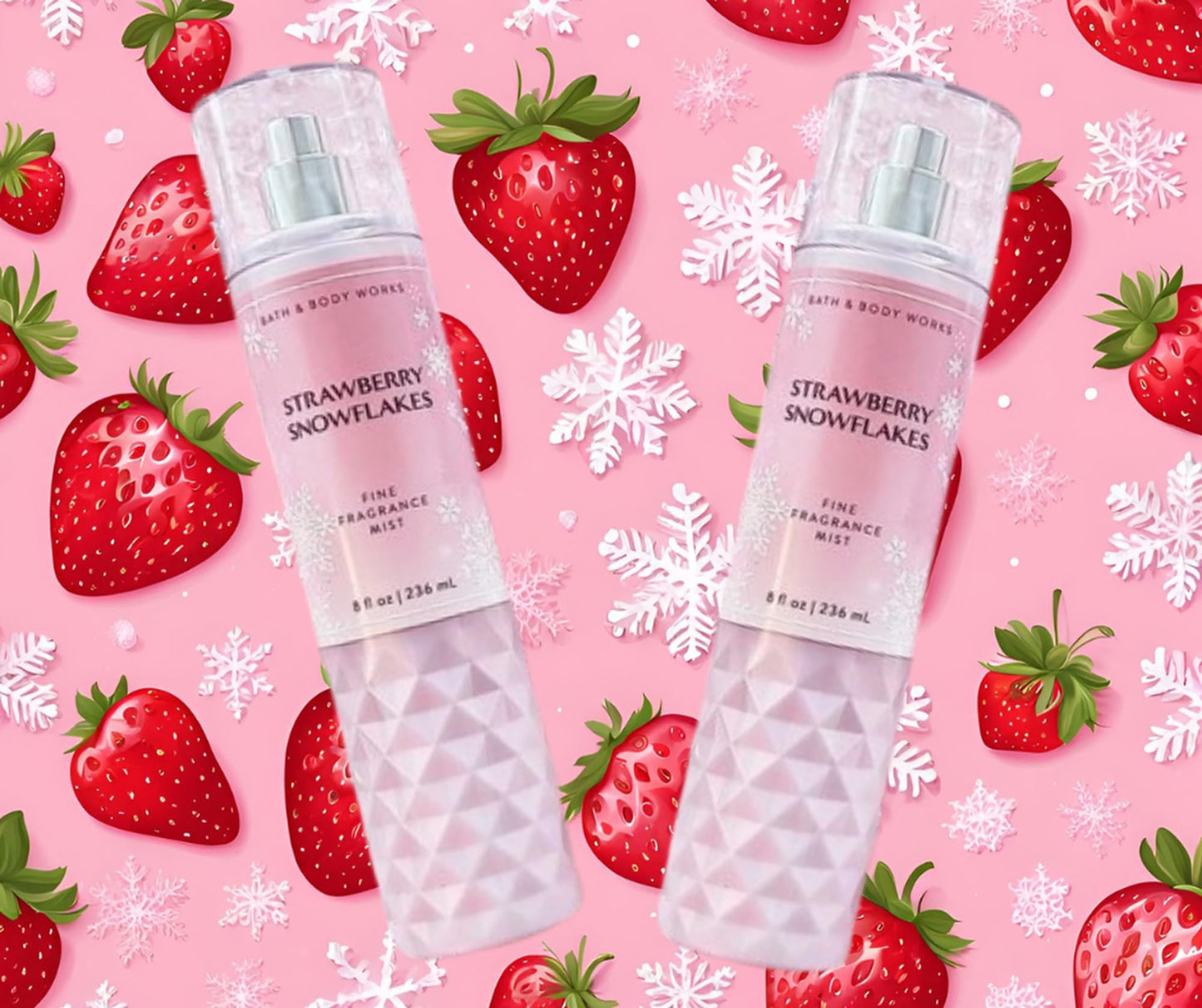 Bath & Body Works Strawberry Snowflakes Fine Fragrance Mist Gift Set — 8 oz x 2