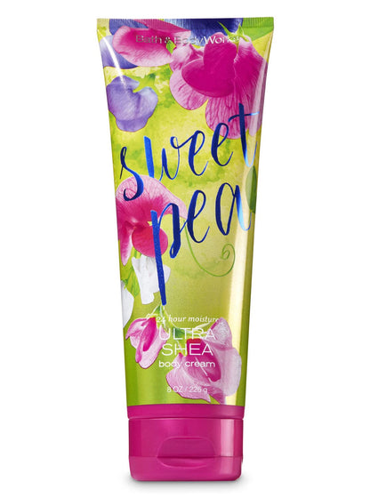 Bath & Body Works Sweet Pea Ultra Shea Body Cream – 2 x 8 oz, 24-Hour Moisture