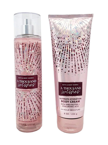 Bath & Body Works Signature Collection: A Thousand Wishes Gift Set – Fine Fragrance Mist & Ultra Shea Body Cream