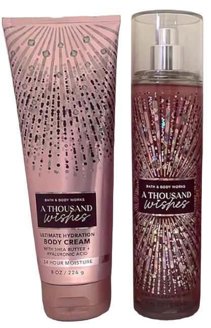 Bath & Body Works Signature Collection: A Thousand Wishes Gift Set – Fine Fragrance Mist & Ultra Shea Body Cream