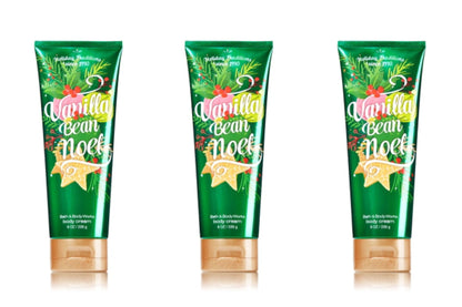 Bath & Body Works Vanilla Bean Noel Body Cream 8 oz – Pack of 3