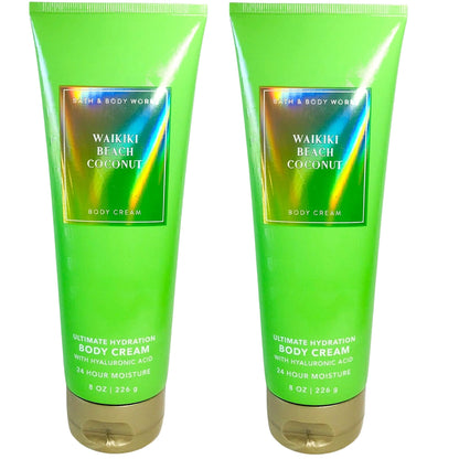 Bath & Body Works Waikiki Beach Coconut 2-Pack Ultimate Hydration Body Cream – 8 oz Each