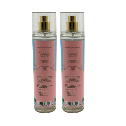 Bath & Body Works Blue Raspberry Burst Fine Fragrance Mist Gift Set – 2 × 8 oz, Red Bow