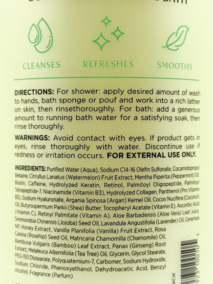 Bath Lounge Watermelon & Fresh Mint Body Wash & Bubble Bath – 32 oz Dual-Action Formula
