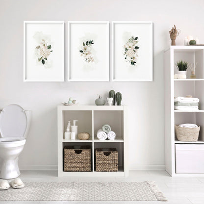 Bathroom framed pictures | set of 3 Shabby Chic wall art