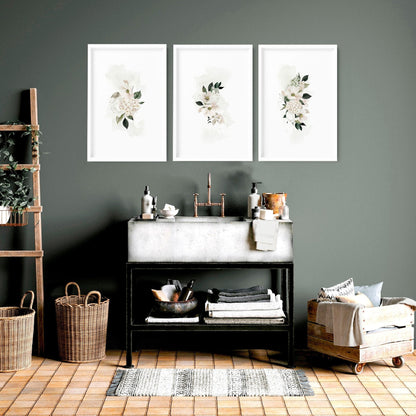 Bathroom framed pictures | set of 3 Shabby Chic wall art