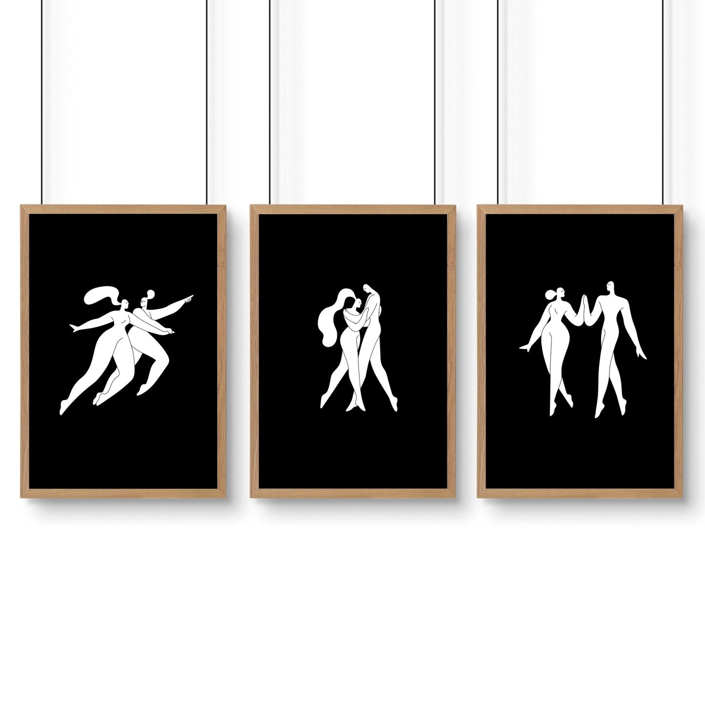 Bathroom Wall Hanging Art | Set of 3 Boho Women Wall art Prints