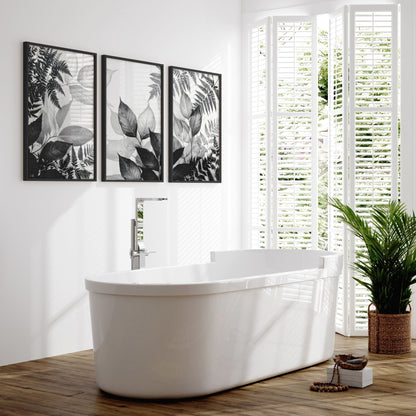 Bathroom Wall Prints | Set of 3 Botanical Wall art Prints