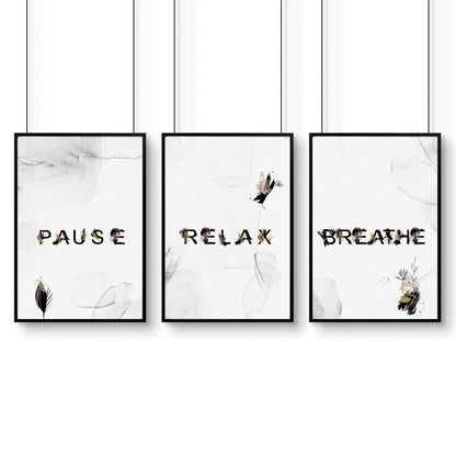 Wall art in bathroom | set of 3 Relaxing art prints