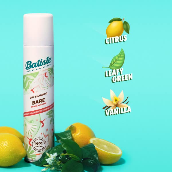 Batiste Bare Dry Shampoo – 5.71 oz (Pack of 2) for Instant Refresh and Oil Absorption