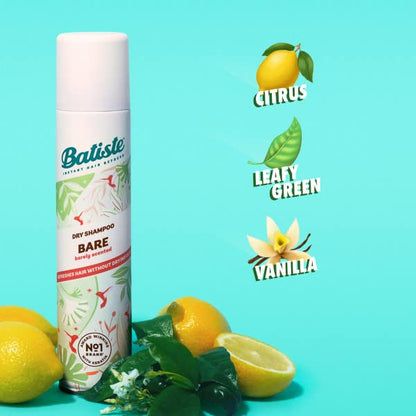 Batiste Bare Dry Shampoo – 5.71 oz (Pack of 2) for Instant Refresh and Oil Absorption