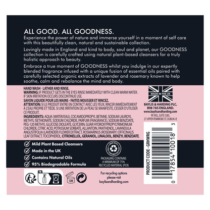 Baylis & Harding Goodness Rose & Geranium Liquid Hand Soap with Dispenser – 500ml