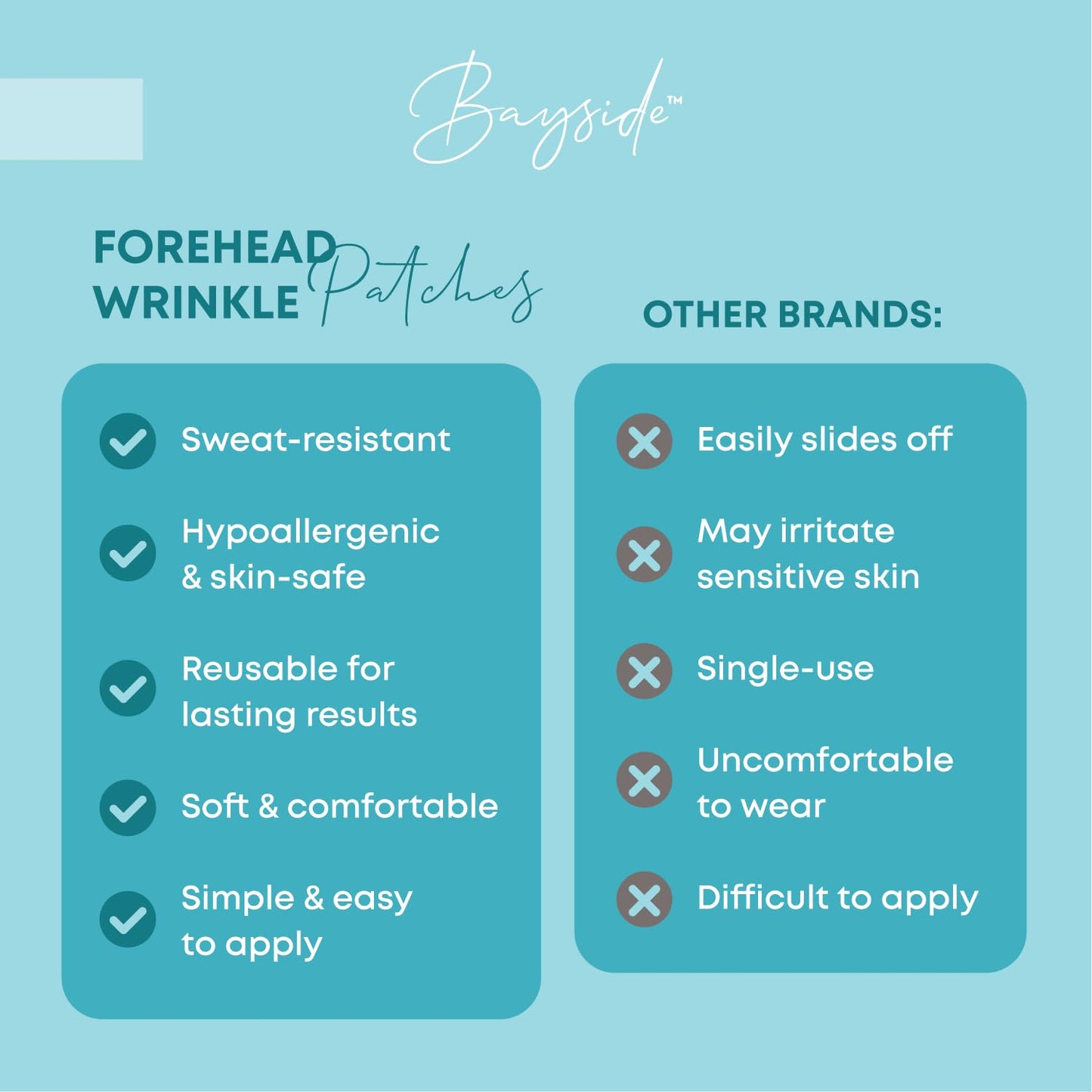 Bayside Forehead Wrinkle Patches – Reusable Non-Invasive Treatment with Storage Tin