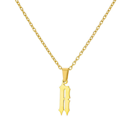 Funky A-Z Letter Pendant Necklace