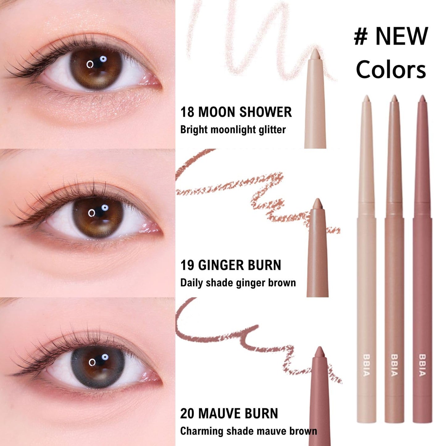 BBIA Last Auto Gel Eyeliner No.01 Noir – 17 Color Range, Multi-Use, Longwear & Waterproof Mechanical Eyeliner