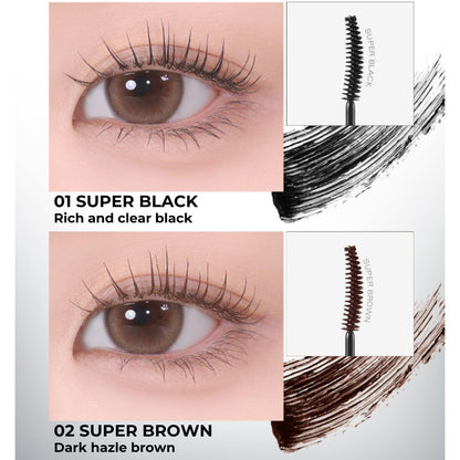 BBIA Never Die Mascara Extreme – Delicate Curl, Ultra Long-Lasting Fix, Natural Volume (01 SUPER BLACK)