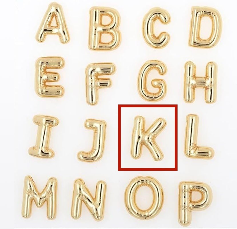 Glossy A-Z Letter Copper Pendant