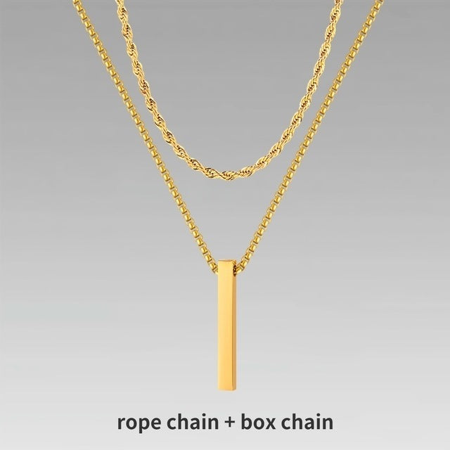 Men’s Layer Pillar Chain Necklace