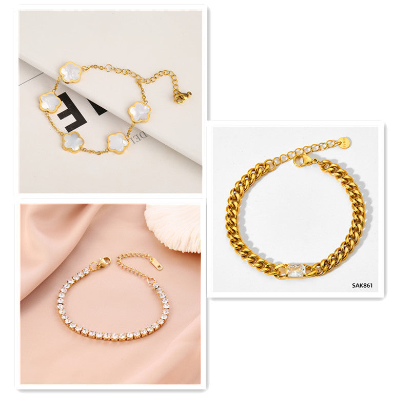 Clover Five Leaf Petals Earring & Necklace Jewellery Sets