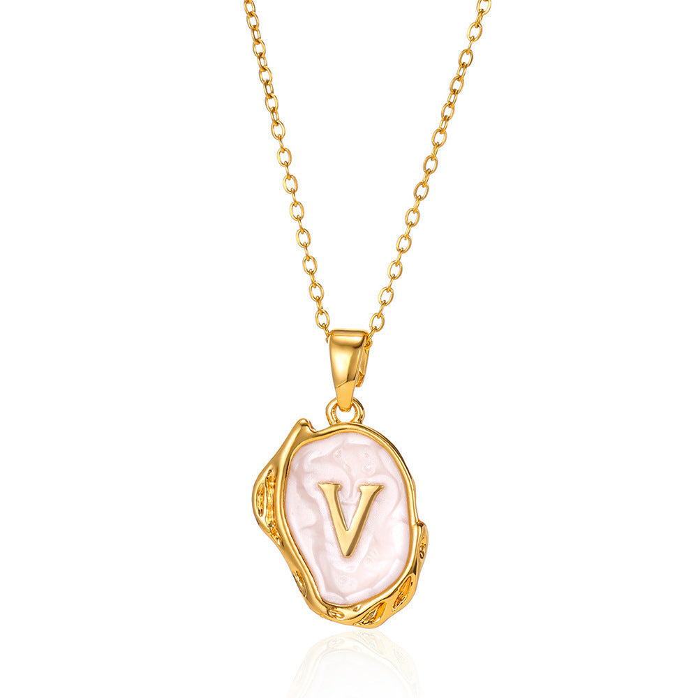 26 Letters Drop Oil Three Dimensional Necklace