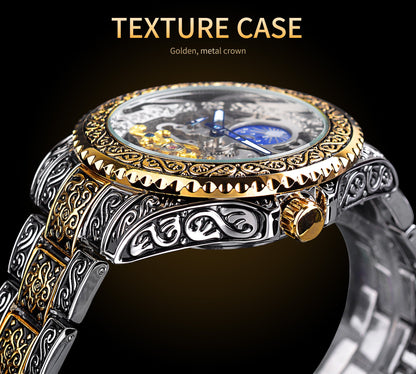Carved Tourbillon Mechanical Watch