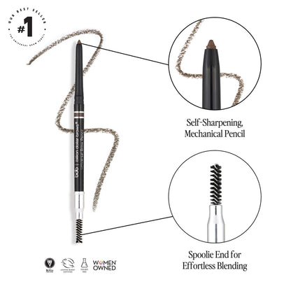 bdb Universal Eyebrow Pencil — Precision Tip & Spoolie, Waterproof, 2-Pack | Billion Dollar Brows